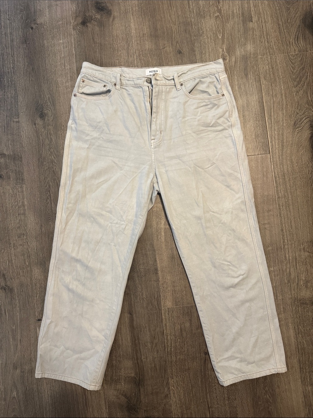 pistola Straight-Leg Light Beige Jeans